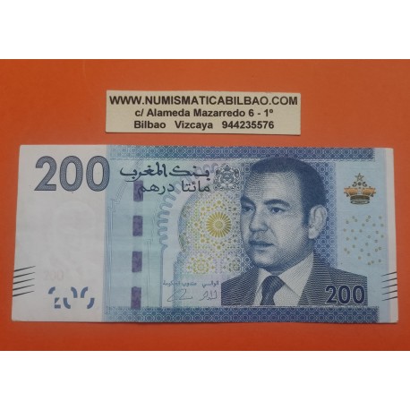 @PVP NUEVO 68@ MARRUECOS 200 DIRHAMS 2012 MEZQUITA y REY HASSAN III Pick 77 BILLETE MBC++ Morocco