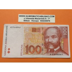 @PVP NUEVO 350€@ CROACIA 100 KUNA 1993 IVAN MAZURANIC Serie A5764804F Pick 32A @BILLETE RARO@ Croatia