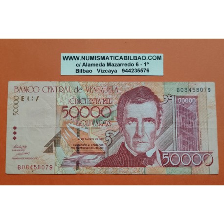 @PVP NUEVO 60€@ VENEZUELA 50000 BOLIVARES 1998 JOSE MARÍA VARGAS y UNIVERSIDAD Pick 83 BILLETE MBC+