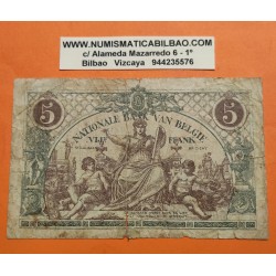 @PVP NUEVO 260€@ BELGICA 5 FRANCOS 1919 NIÑOS y ALEGORÍAS Pick 75B BILLETE MUY MUY CIRCULADO Belgium 5 Francs BANKNOTE