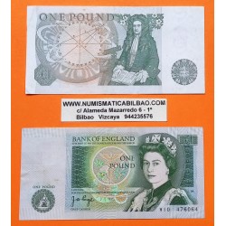 @PVP NUEVO 20€@ INGLATERRA 1 LIBRA 1978 ISAAC NEWTON y REINA ISABEL II Firma PAGE Pick 377A BILLETE MBC Great Britain £1 Pound