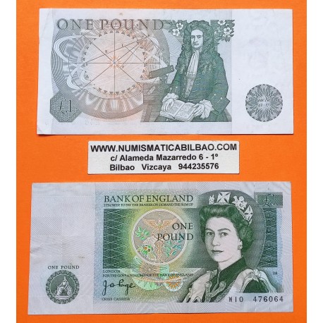 @PVP NUEVO 20€@ INGLATERRA 1 LIBRA 1978 ISAAC NEWTON y REINA ISABEL II Firma PAGE Pick 377A BILLETE MBC Great Britain £1 Pound