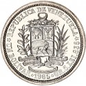 VENEZUELA 1 BOLIVAR 1965 SIMON BOLIVAR PLATA SC SILVER KM.37