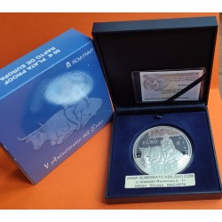 ..ESPAÑA 50 EUROS 2003 ANIVERSARIO EURO PLATA PROOF ESTUCHE