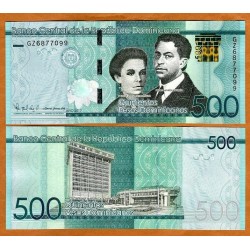 REPUBLICA DOMINICANA 500 PESOS 2017 SALOME y PEDRO UREÑA Pick 192C BILLETE SC Dominican Republic UNC BANKNOTE