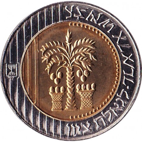 ISRAEL 10 NEW SHEQALIM 2010 PALMERA Tipo Circulación KM.2720 MONEDA DE BIMETALICA SC-