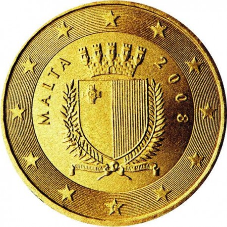 MALTA 10 CENTIMOS 2008 ESCUDO NACIONAL SC MONEDA 1º AÑO DE EMISION Euro coin