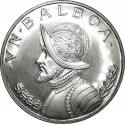 @ESCASA@ PANAMA 1 BALBOA 1972 VASCO NUÑEZ DE BALBOA KM.27 MONEDA DE PLATA PROOF Diseño Tipo 3 silver coin