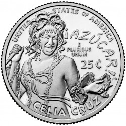 . 1 aaaacoin @ENVIO HOY@ ESTADOS UNIDOS 25 CENTAVOS 2024 P CELIA CRUZ American Women Quarter 14ª / 20º MONEDA DE NICKEL