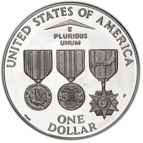 . ESTADOS UNIDOS $1 DOLAR 1994 P VIETNAM VETERANS PLATA PROOF