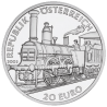 AUSTRIA 20 EUROS 2003 LOCOMOTORA DE VAPOR AJAX KM.3104 MONEDA DE PLATA PROOF @NO CARATULA@ Österreich BIEDERMEIERZEIT