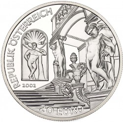 AUSTRIA 20 EUROS 2002 REY EUGENIO Serie BARROCO KM.3098 MONEDA DE PLATA PROOF @NO CARÁTULA@ Österreich