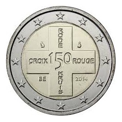 BELGICA 2€ EUROS 2014 CRUZ ROJA 150 ANIVERSARIO ESTUCHE RARA