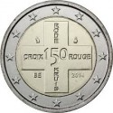 BELGICA 2€ EUROS 2014 CRUZ ROJA 150 ANIVERSARIO ESTUCHE RARA