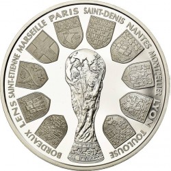 FRANCE 10 FRANCS 1997 x8 uds FIFA SOCCER 1998 SILVER SET