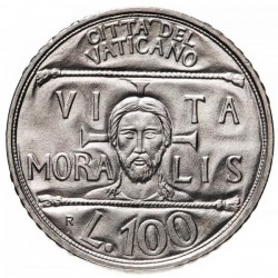 VATICANO 100 LIRAS 1962 CONCILIO PAPA JUAN XXIII ACERO SC KM*73 