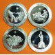 4 monedas x ESPAÑA 2000 PESETAS 1992 OLIMPIADA DE BARCELONA 4ª SERIE SOGATIRA ATLETISMO CUADRIGA PARALIMPICOS PLATA FDC ESTUCHE