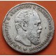 @USED AS JEWEL@ RUSSIA 1 ROUBLE 1887 ALEXANDER III silver coin KM.Y.46 Russland