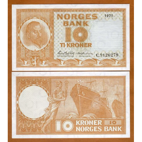 . NORUEGA 5 CORONAS 1943 WWII Pick 7 SC Norway Kroner UNC