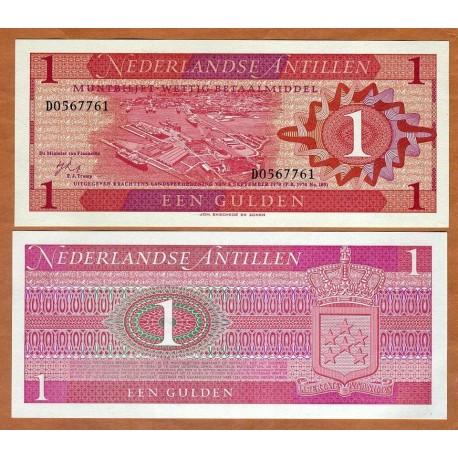 ANTILLAS HOLANDESAS 1 GULDEN 1970 BAHIA DE CURACAO Pick 20 BILLETE SC Netherland Antilles UNC BANKNOTE