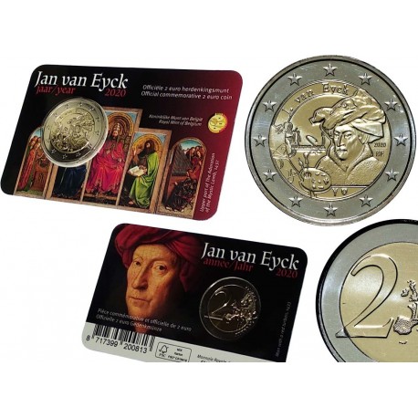 BELGICA 2 EUROS 2020 PINTOR JAN VAN EYCK SC 2ª MONEDA CONMEMORATIVA en COINCARD