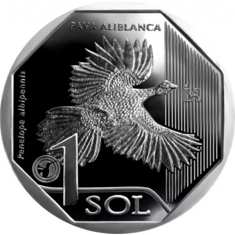 @BLISTER OFICIAL@ PERU 1 SOL 2018 PAVA ALIBLANCA KM.107 MONEDA DE NICKEL SC BANCO CENTRAL