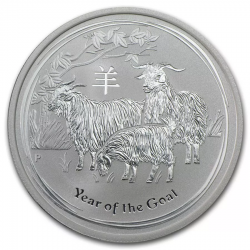 AUSTRALIA 2 DOLARES 2015 AÑO DE LA CABRA 2ª SERIE LUNAR MONEDA DE PLATA $2 dollar silver OZ ONZA Ounce YEAR OF THE SHEEP