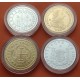 . 1,75 ONZAS x ESPAÑA 4 MEDALLAS FNMT 2002 PLATA BAÑO DE ORO 1665 a 1788 serie HOMENAJE A LA PESETA cápsulas