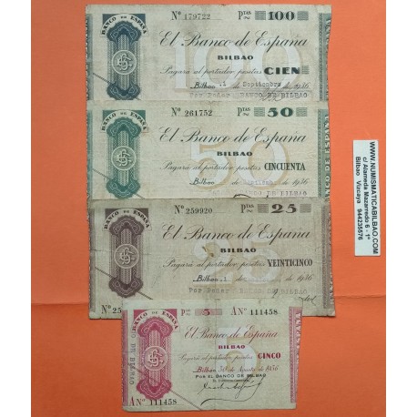 EUSKADI BILBAO 5+25+50+100 PESETAS 1936 EUZKADI MBC (6)