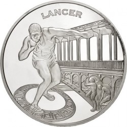 FRANCIA 1,50 EUROS 2003 LANZADOR DE PESO IX CAMPEONATO MUNDIAL ATLETISMO KM.1843 MONEDA DE PLATA PROOF 1-1/2 Lancer