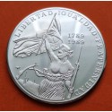 @RARA + Imperfecciones@ CUBA 10 PESOS 1989 TOMA DE LA BASTILLA REVOLUCIÓN FRANCESA KM.240 MONEDA DE PLATA PROOF