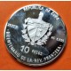 @RARA + Imperfecciones@ CUBA 10 PESOS 1989 TOMA DE LA BASTILLA REVOLUCIÓN FRANCESA KM.240 MONEDA DE PLATA PROOF