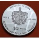 @RARA@ CUBA 10 PESOS 1989 LIBERTAD - IGUALDAD - FRATERNIDAD REVOLUCIÓN FRANCESA KM.239 MONEDA DE PLATA PROOF Imperfecciones