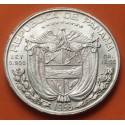 .PANAMA 1/2 MEDIO BALBOA 1953 CINCUENTENARIO PLATA SC SILVER