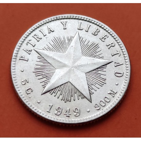 .CUBA 10 CENTAVOS 1948 ESTRELLA PLATA EBC+ SILVER