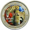 .@COLORES@ ESPAÑA 2 EUROS 2021 TOLEDO CIUDAD HISTORICA Unesco SC MONEDA BIMETALICA y CONMEMORATIVA