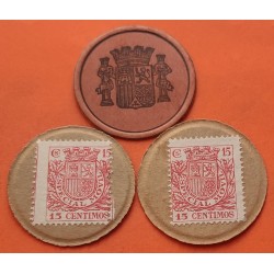 . .20 MONEDAS/CARTON 1937 REPUBLICA ESPAÑOLA 10+25+50 CENTIMOS