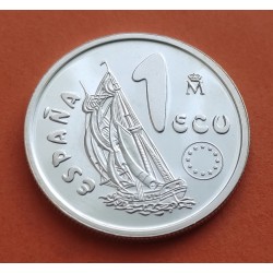 ESPAÑA 1 ECU 1995 MARINA ESPAÑOLA PLATA PROOF ESTUCHE