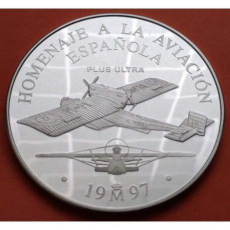 ..ESPAÑA 25 EUROS 1997 PLATA FNMT AVIACION ESPAÑOLA PLUS ULTRA