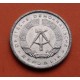 ALEMANIA DEMOCRATICA 1 PFENNIG 1985 A ESCUDO KM.5 MONEDA DE ALUMINIO EBC/SC Germany DDR RDA