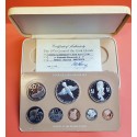 1976 COOK ESTUCHE OFICIAL 8 coins SILVER PROOF MINT SET incluye 5 DOLARES 1976 PLATA Cook Islands