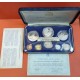 1973 BARBADOS ESTUCHE OFICIAL 8 coins Silver Proof Mint Set 5 DOLARES PLATA + 10 DOLARES PLATA casi contiene 2 Onzas