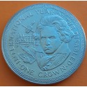 ISLA DE MAN 1 CORONA 1981 LUDWIG VAN BEETHOWEN AÑO DE LAS PERSONAS DISMINUIDAS KM.79 MONEDA DE NICKEL SC- Isle of Crown