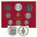 8 monedas x VATICANO CARTERA OFICIAL 1977 PAULUS VI SC 1+2+5+10+20+50+100 LIRAS + 500 LIRAS 1977 PLATA PAPA PABLO VI