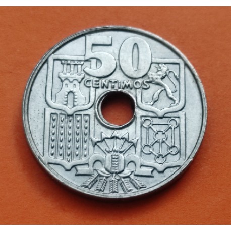 ESPAÑA 50 CENTIMOS 1963 * 19 64 Tipo FLECHAS ESTADO ESPAÑOL FRANCISCO FRANCO KM.777 MONEDA DE NICKEL SC- R/1