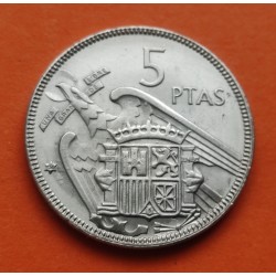 ESPAÑA 5 PESETAS 1957 * 62 FRANCO SIN CIRCULAR NICKEL SI PLUS