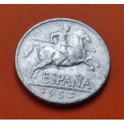 ESPAÑA 5 CENTIMOS 1953 JINETE IBERICO FRANCO KM.765 MONEDA DE ALUMINO @RARA@ MBC- Spain R/5