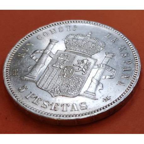 .AMADEO I 5 PESETAS 1871 * 18/71 SDM PLATA ESPAÑA 4 DURO SILVER