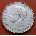 @PRECIOSA@ ESPAÑA 5 PESETAS 1898 * 18 98 SGV REY ALFONSO XIII KM.707 MONEDA DE PLATA (DURO) Spain silver R/3