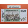 @ALTÍSIMO VALOR FACIAL@ ARGENTINA 500000 PESOS 1980 FUNDACIÓN DE BUENOS AIRES Pick 309 BILLETE EBC Medio Millón